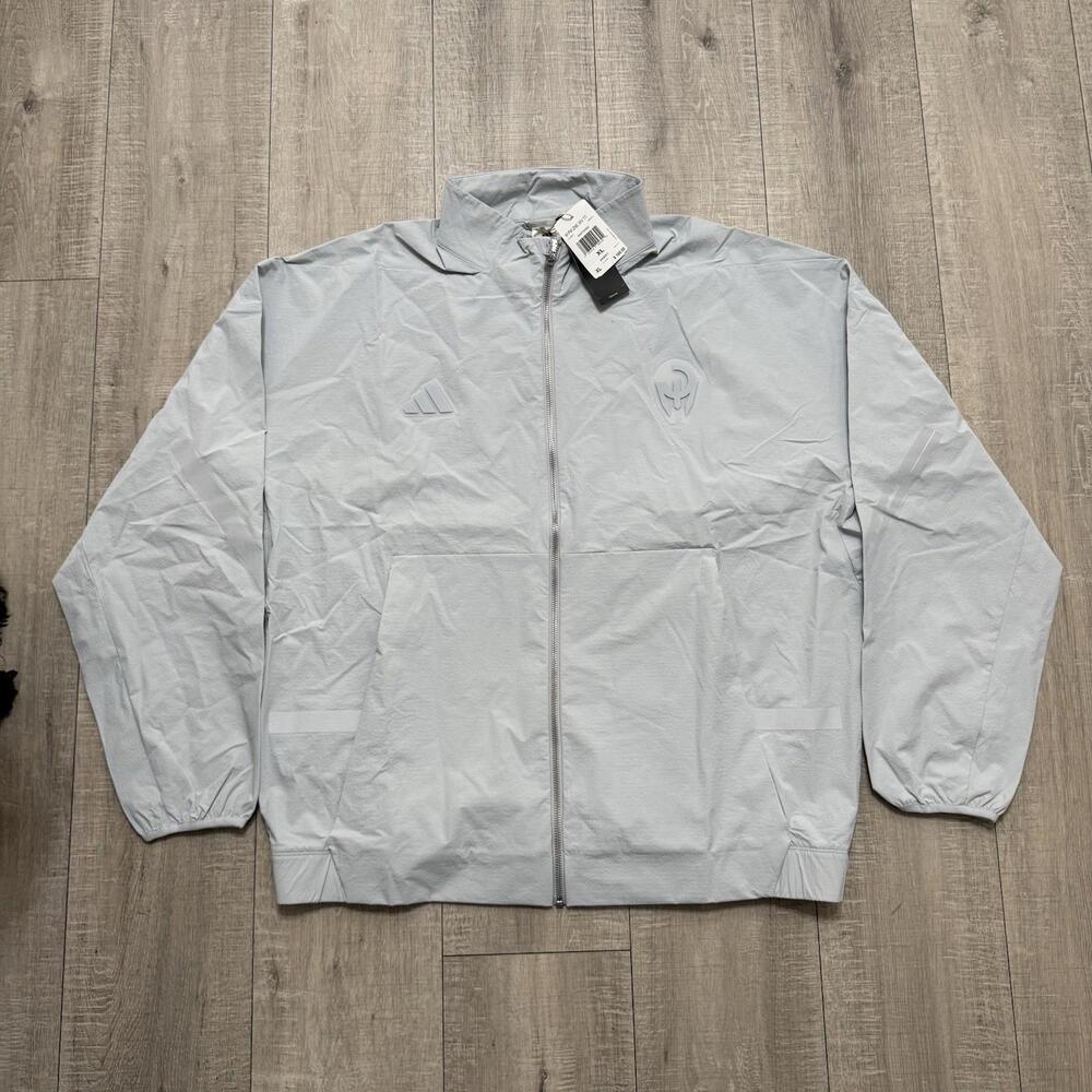 Adidas Mahomes Too Cold Woven ZNE Track Jacket Full Zip Cloud Gray KB0314 Men XL